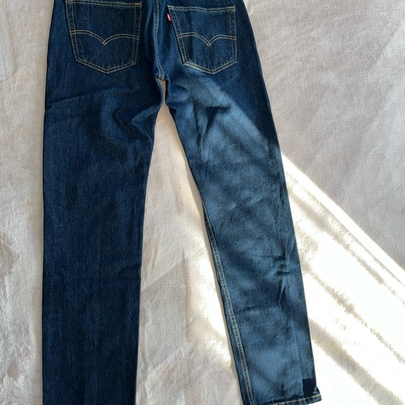 Levi's 505 Mens Original Regular Fit Jeans Straight Leg Dark Wash 32x34 - Picture 5 of 13